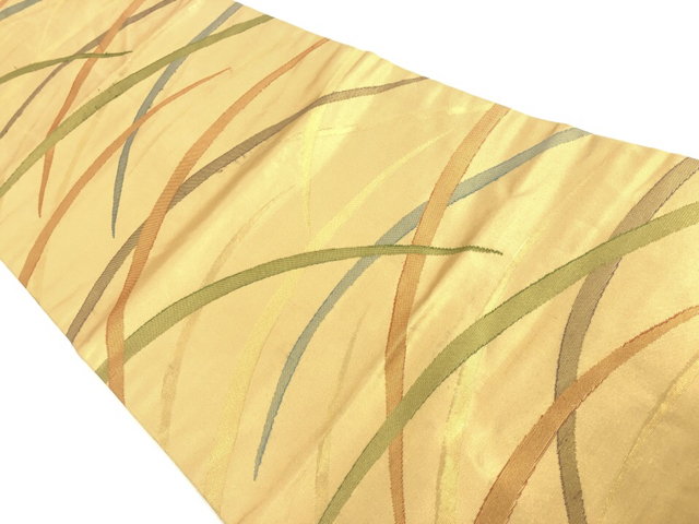 リサイクル　芝草模様織出し名古屋帯